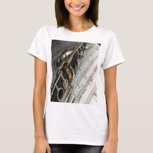 Clarinet Musik noter Nycklar Symphony Women's T Sh T Shirt