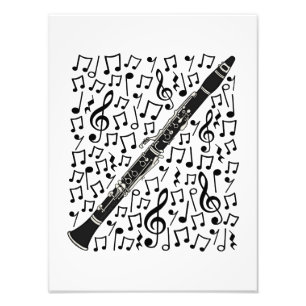 Clarinet Musik noter Woodwind Music Teacher Fototryck