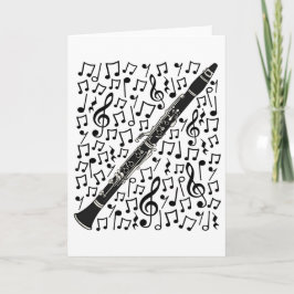 Clarinet Musik noter Woodwind Music Teacher Helgkort