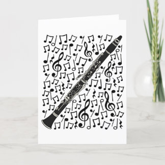 Clarinet Musik noter Woodwind Music Teacher Helgkort