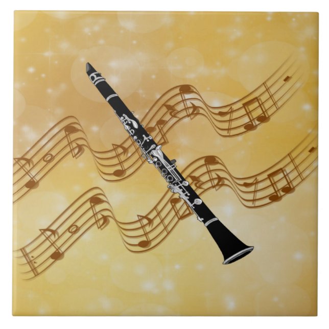 Clarinet-musik, populär design, kakelplatta (Framsidan)