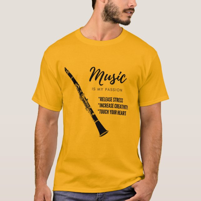 Clarinet musik t shirt (Framsida)