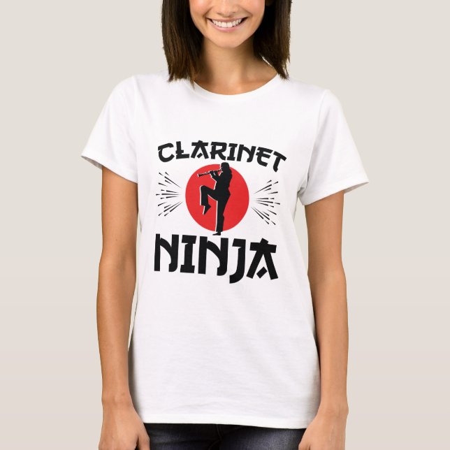 Clarinet Ninja Marching Band T Shirt (Framsida)