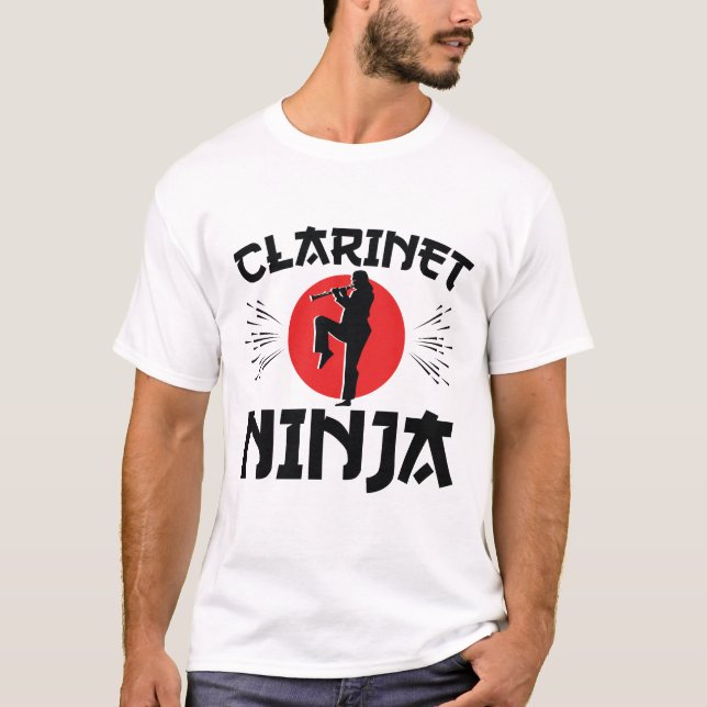 Clarinet Ninja Marching Band T Shirt (Framsida)