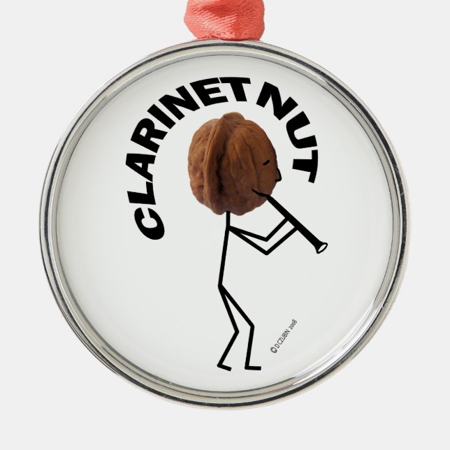 Clarinet Nöt Julgransprydnad Metall (Framsidan)