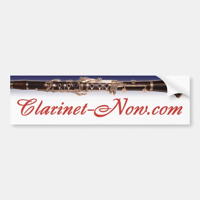 Clarinet-Now.com Bumper Sticker Bildekal (Framsidan)
