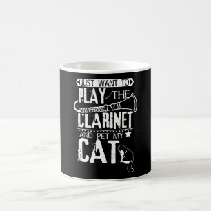 Clarinet och katt kaffemugg
