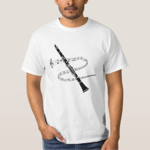 Clarinet och musik noter t shirt