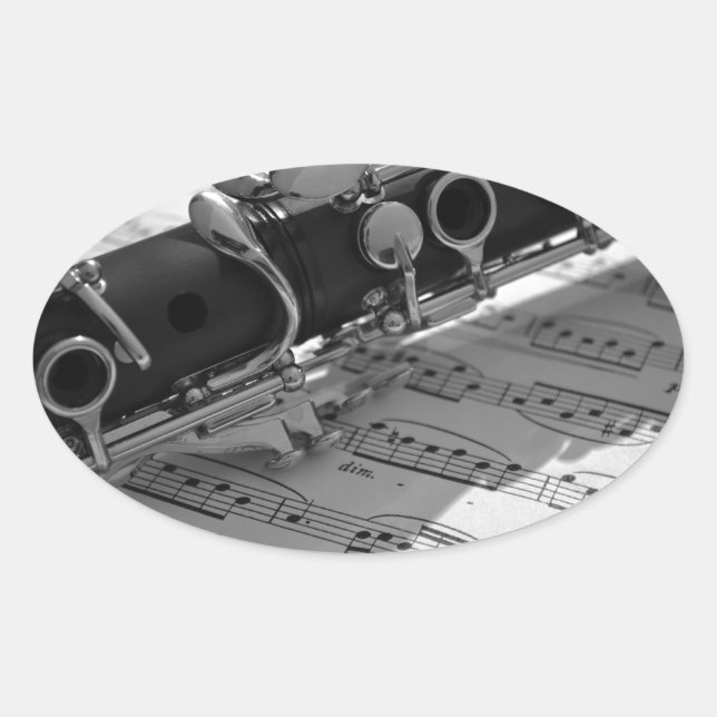 Clarinet Ovalt Klistermärke (Framsida)