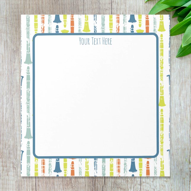 Clarinet Personlig Musical Instrument Gift Anteckningsblock (Personalized clarinet themed notepad)