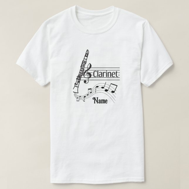 Clarinet Personlig T Shirt (Design framsida)