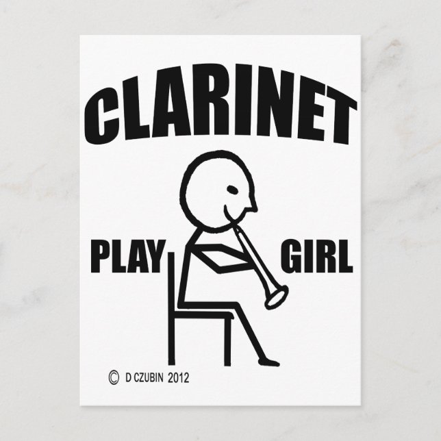 Clarinet Play Girl Vykort (Framsida)