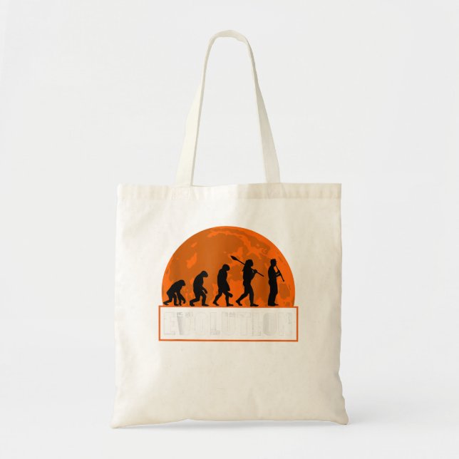 Clarinet Player, Funny Human Evolution Gift3 Tygkasse (Framsidan)