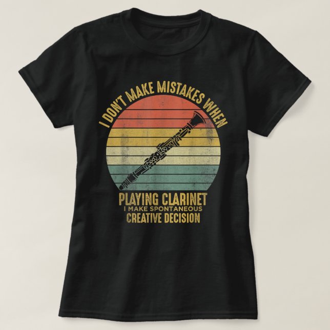 Clarinet Player Funny Jazz Music Musician Clarinet T Shirt (Design framsida)