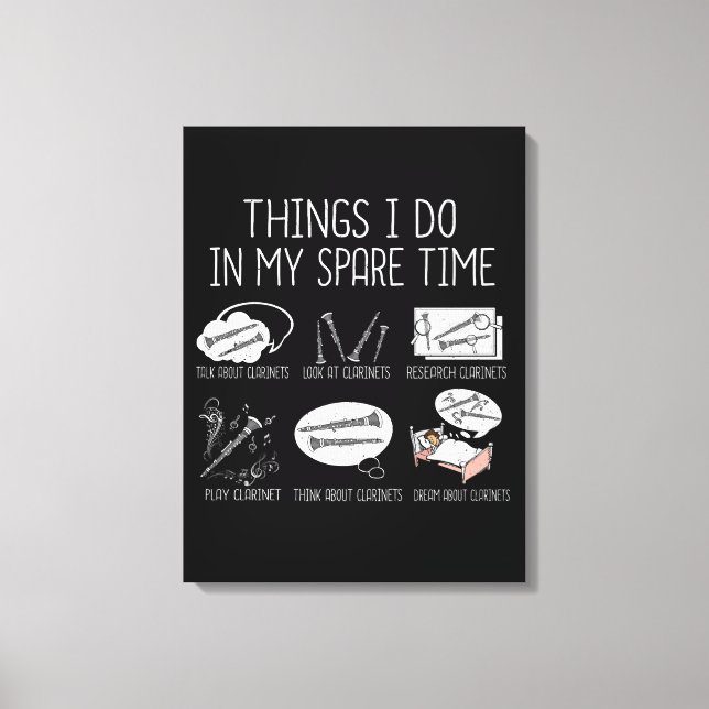 Clarinet Player Manar Orchestra Funny Clarinet Canvastryck (Framsida)