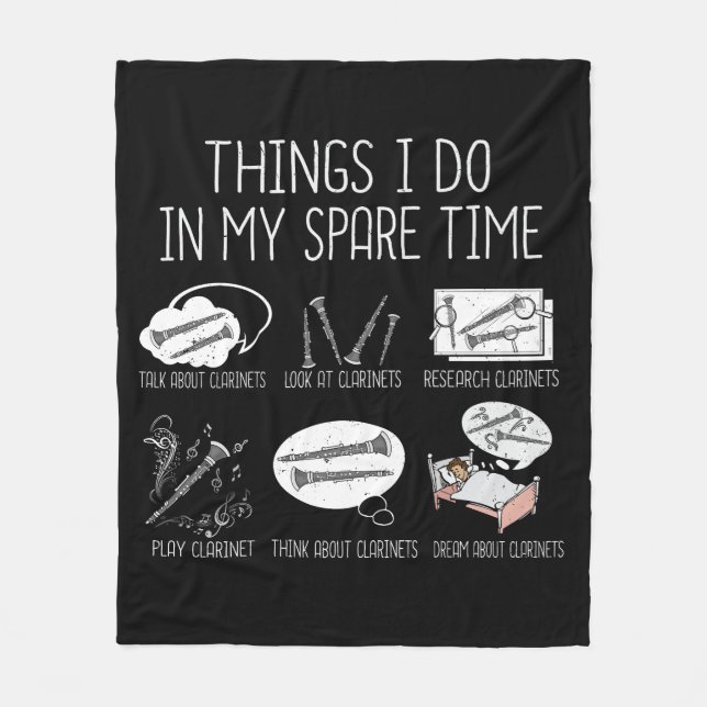 Clarinet Player Manar Orchestra Funny Clarinet Fleecefilt (Framsidan)