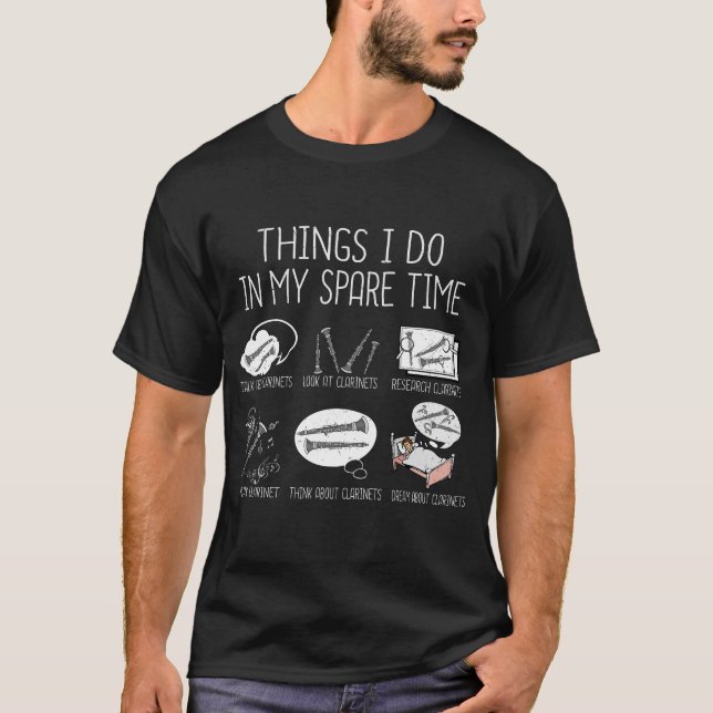 Clarinet Player Manar Orchestra Funny Clarinet T Shirt (Framsida)