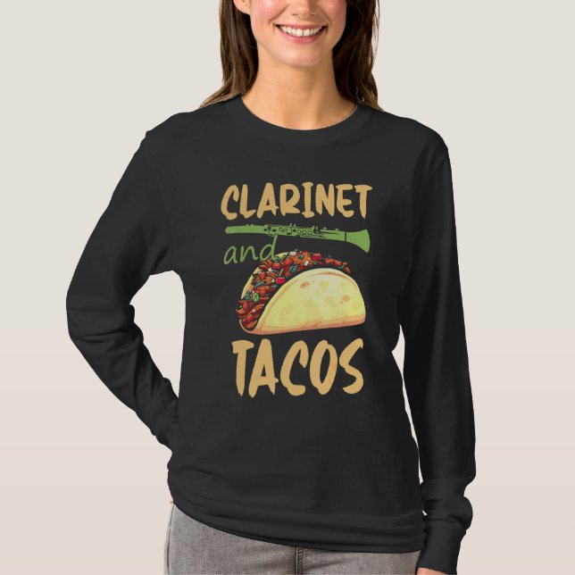 Clarinet Player - Musician Clarinet Taco T Shirt (Framsida)