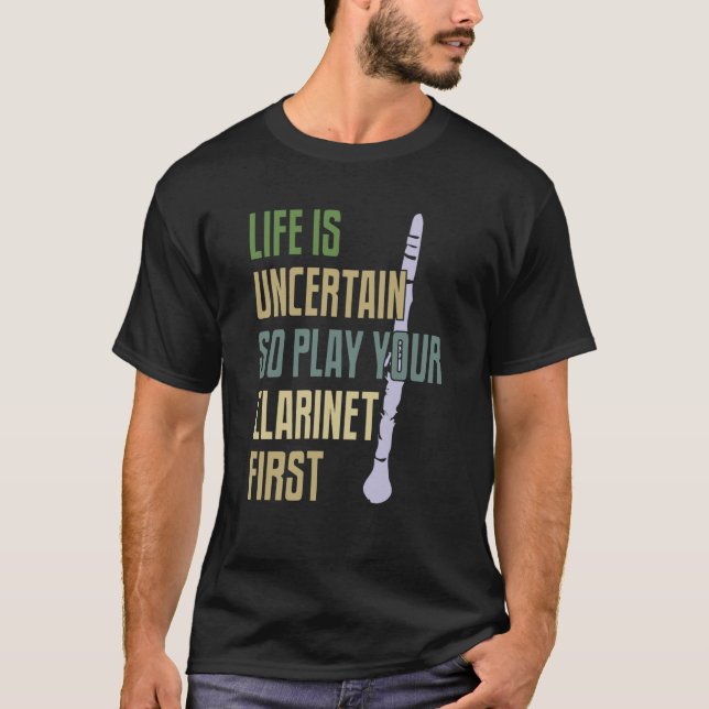Clarinet Player Retro Stil T Shirt (Framsida)