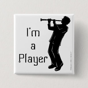Clarinet Player Silhouette-knapp Knapp