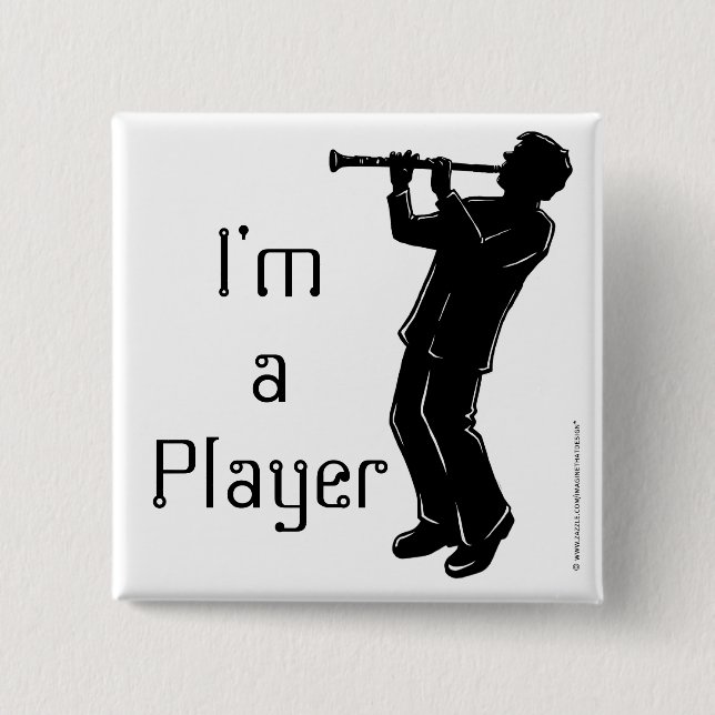 Clarinet Player Silhouette-knapp Knapp (Framsida)