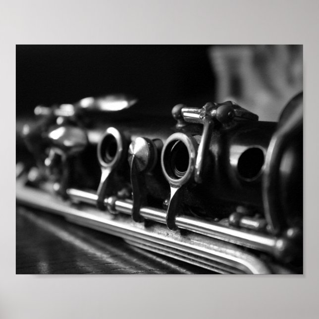Clarinet Poster, svart och vitt fotografi Poster (Framsidan)