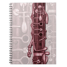 Clarinet Red Music Notebook Anteckningsbok Med Spiral