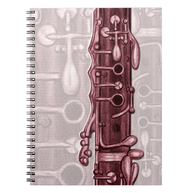 Clarinet Red Music Notebook Anteckningsbok Med Spiral (Framsidan)