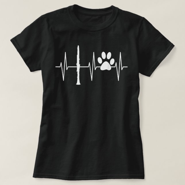 Clarinet Rolig hund Älskare Clarinetist Clarinet P T Shirt (Design framsida)