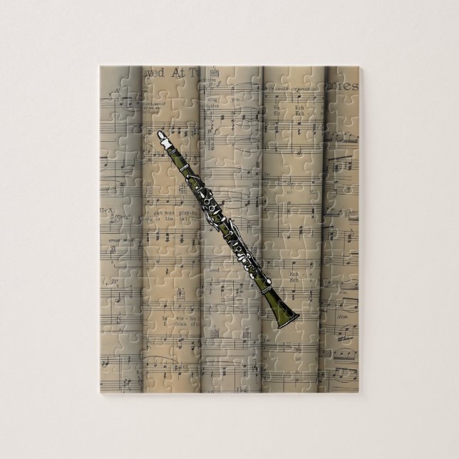 Clarinet ~ Rolled Lakan Music Background ~ Music Pussel (Vertikal)