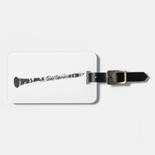 Clarinet Shaped Ord Art Black Text Bagagebricka