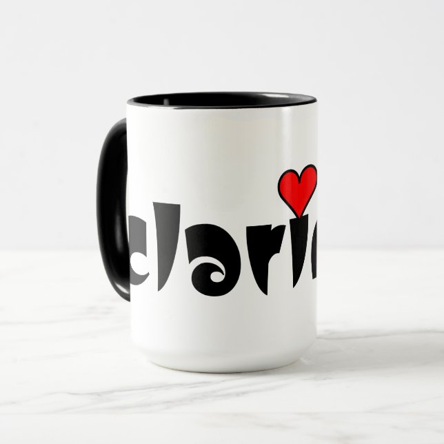 Clarinet Small Heart Mugg (Framsida vänster)