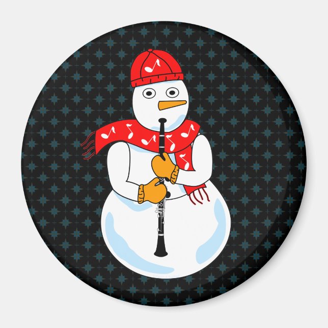 Clarinet Snögubbe Magnet (Framsidan)