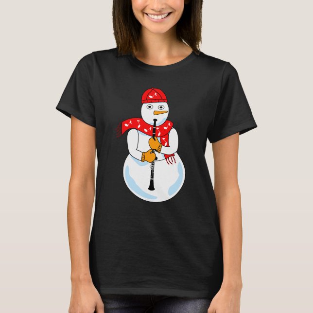 Clarinet Snögubbe T Shirt (Framsida)