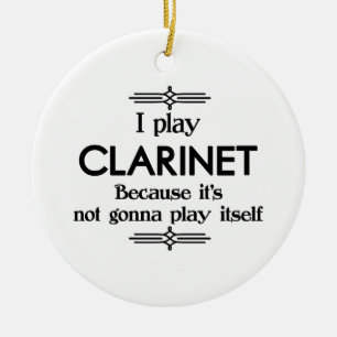 Clarinet - Spela upp självunderhållande Deco Mus Julgransprydnad Keramik