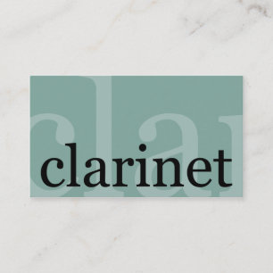 Clarinet Teacher Player Music Studio Musician Visitkort