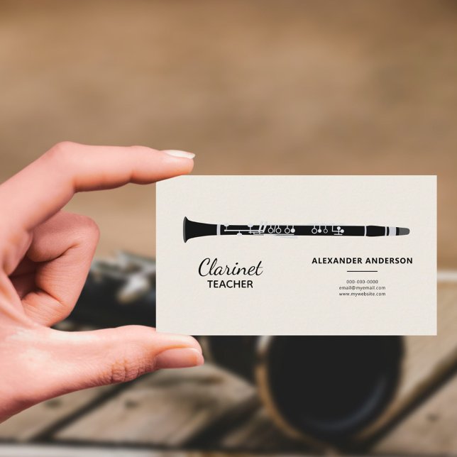 Clarinet Teacher Visitkort (Clarinet Teacher Business Card)