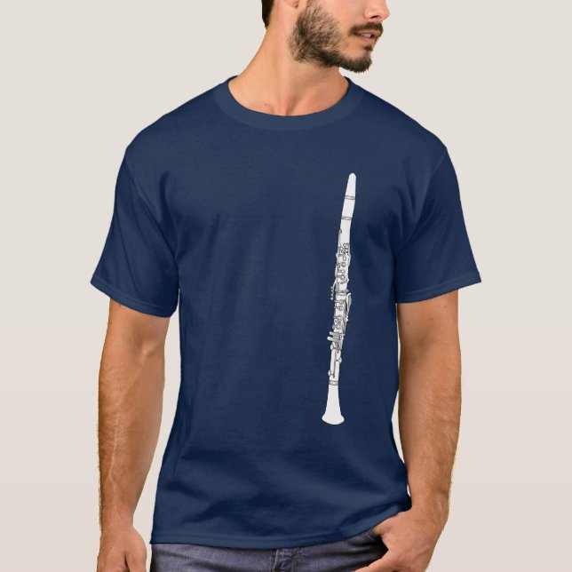 Clarinet Teckning T-Shirt (Framsida)