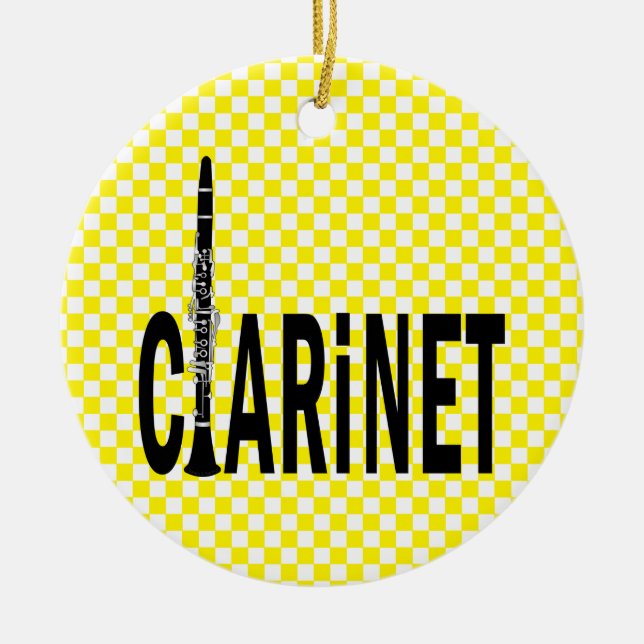Clarinet Text Julgransprydnad Keramik (Framsidan)