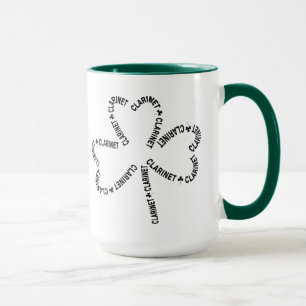 Clarinet Text Shamrock Mugg