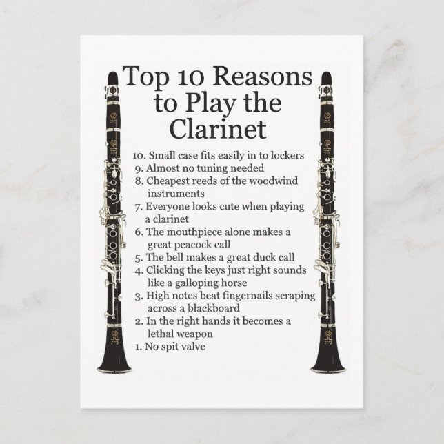 Clarinet Top 10 Vykort (Framsida)