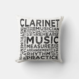 Clarinet Typography Kudde