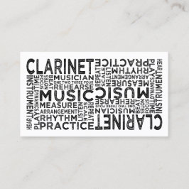 Clarinet Typography Visitkort