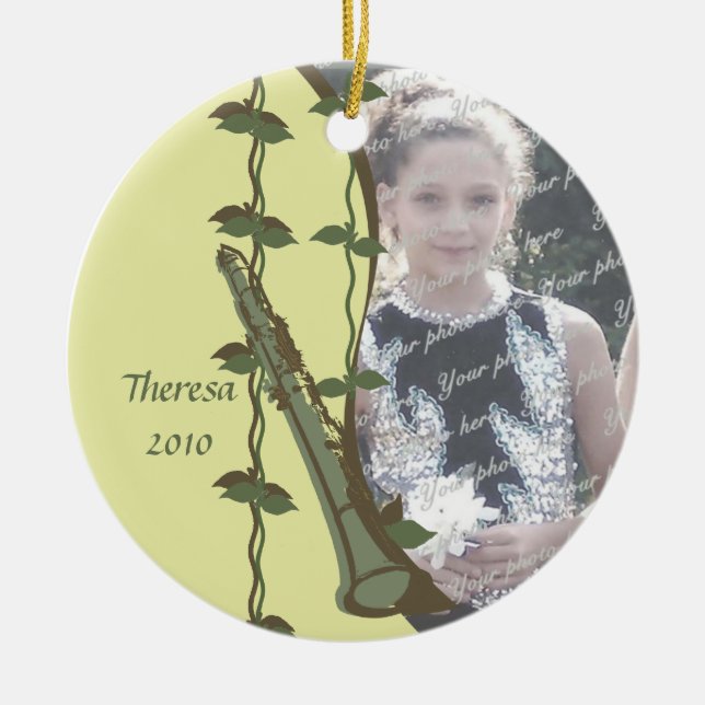 Clarinet Woodland Photo Julgransprydnad Keramik (Framsidan)