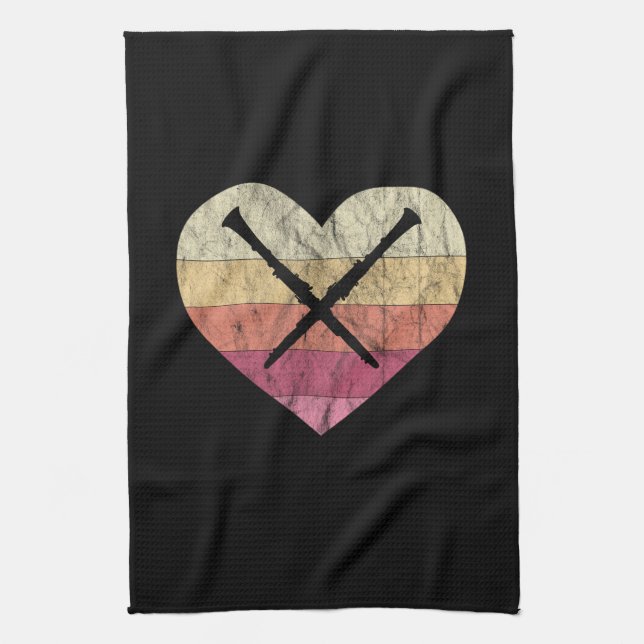 Clarinetist Kärlek Spelings Clarinet Kökshandduk (Vertikal)