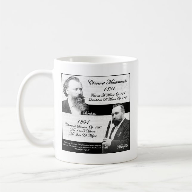 Clarinetist Mühlfeld inspirerade Brahms Kaffemugg (Vänster)