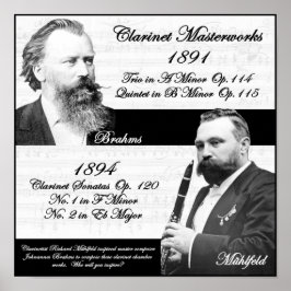 Clarinetist Richard Mühlfeld inspirerade Brahms Poster