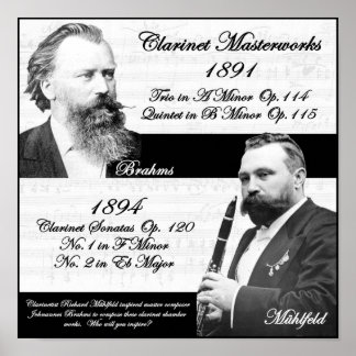 Clarinetist Richard Mühlfeld inspirerade Brahms Poster