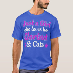 Clarinetist Women Girl, Kärlek Clarinet och Cats T Shirt