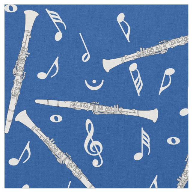 Clarinets Musik noter Mönster Tyg (Närbild)